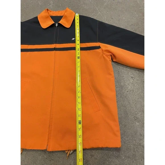 Vintage Arnold Palmer Sports 95 Jacket Mens 48 Orange Black Golf Windbreaker 90s